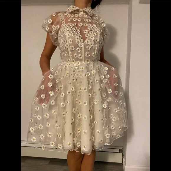 Teuta Matoshi Cream Daisy Dress - Picture 2 of 16